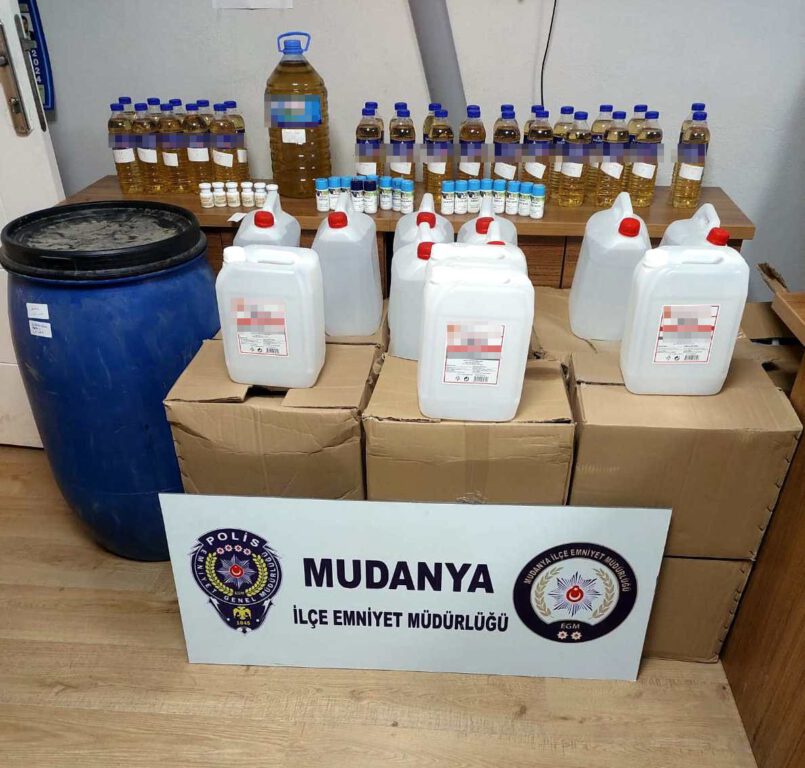 Mudanya’da sahte içki operasyonu