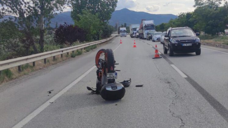 Bursa’da motosiklet sürücüsü ölümden döndü