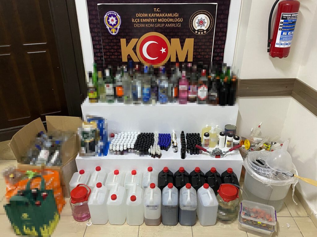 Didim’de sahte içki operasyonu