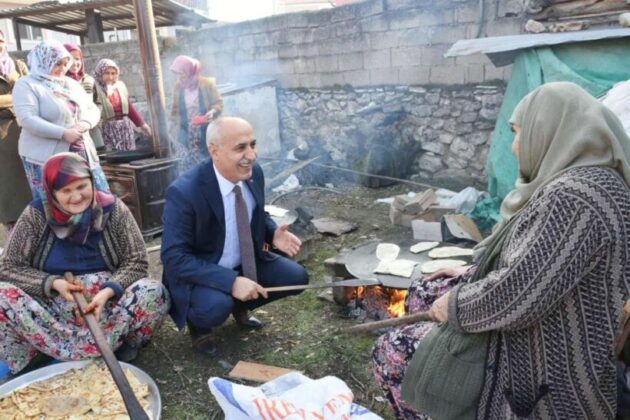 Köylülerden başkana muhteşem karşılama