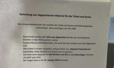Almanya’da bir hastaneden tepki çeken duyuru: “Tarihi geçmiş ürünleri depremzedelere gönderin”