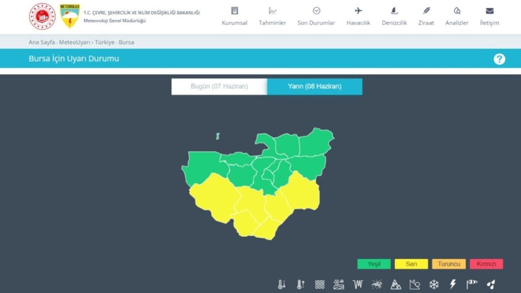Meteorolojiden Bursa’da 6 ilçe için son dakika uyarısı