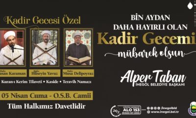 Başkan Taban’dan Kadir Gecesi Mesajı