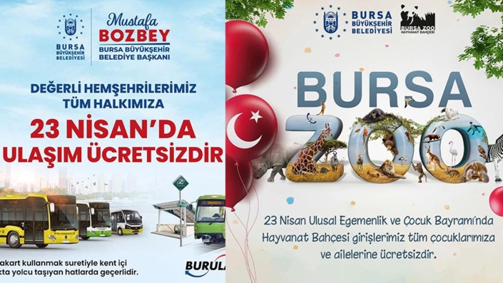 23 Nisan’da ulaşım ve Hayvanat Bahçesi ücretsiz olacak