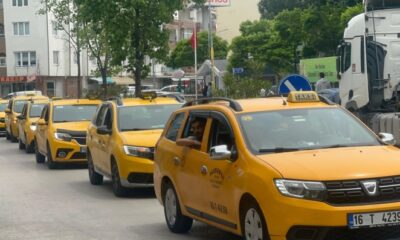 Mudanya’da taksiciler ve minibüscülerden protesto konvoyu