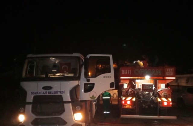 Osmangazi’den yangın söndürme çalışmalarına destek