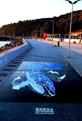 Bursa sokaklarında 3 boyutlu sanat
