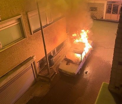 Bursa’da park halindeki araç alev aldı!