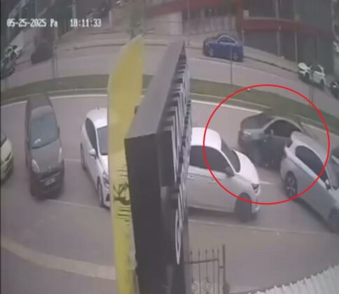 El freni çekilmeyen otomobil kaza yaptı