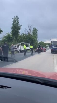 Yağışlı hava kazaya neden oldu