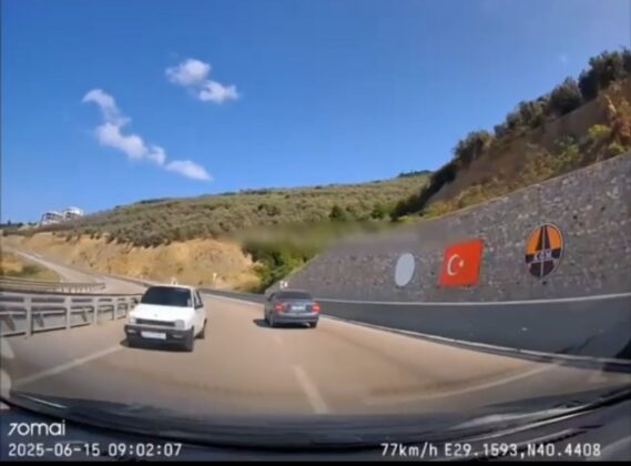 Otobanda ters yönde son sürat ilerledi!