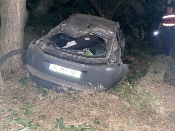 Bursa’da kazada takla atan araçtan yaralı kurtuldu