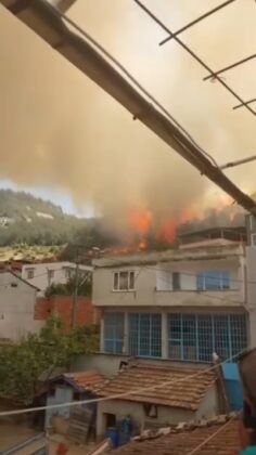 Bursa’daki orman yangını köydeki evlere sıçradı!