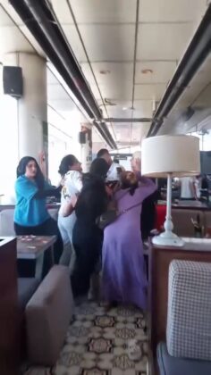 Kavgada bardaklar havada uçuştu!