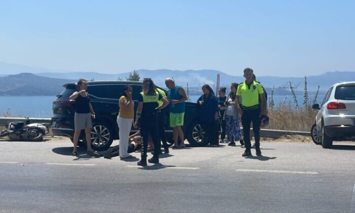 Motosikletinin kontrolünü kaybetti, kaza yaptı