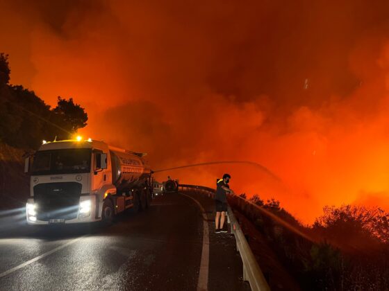 Bursa’da çıkan orman yangını rüzgarın etkisiyle hızla büyüyor!