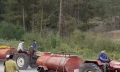 Tekerleği patlamasına rağmen yardıma koştu