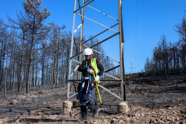 Bursa’daki yangın bölgesinde enerji hatlarının onarımı başladı