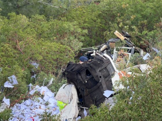 Kontrolden çıkan tır uçuruma yuvarlandı