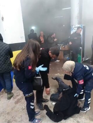 Pazar alanında korkutan anlar