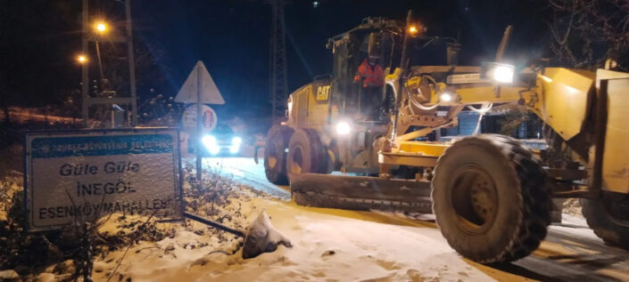 İnegöl Belediyesi karla mücadele için teyakkuzda