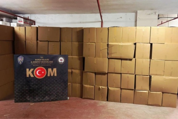 Bursa’da rekor kaçak makaron operasyonu
