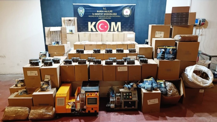 Bursa’da kaçak sigara ve tütün operasyonu